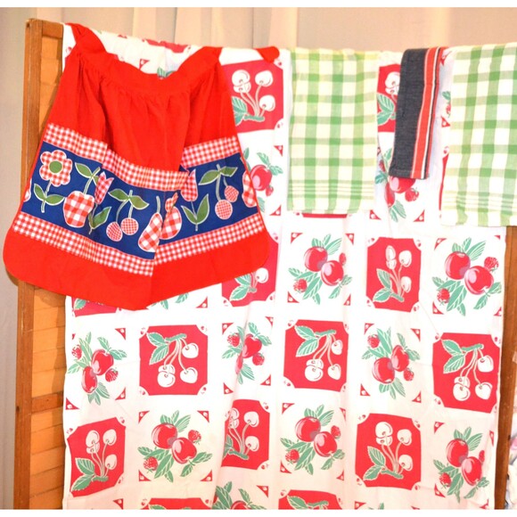1950s Collection Cherries Galore Plus Apron & Linens